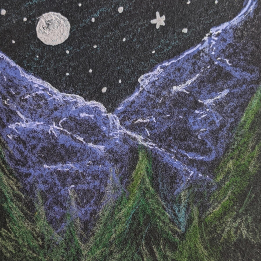 Color pencil and gel pen on paper, 2020