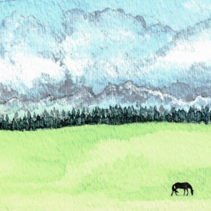 Watercolor and ink on paper, 2020